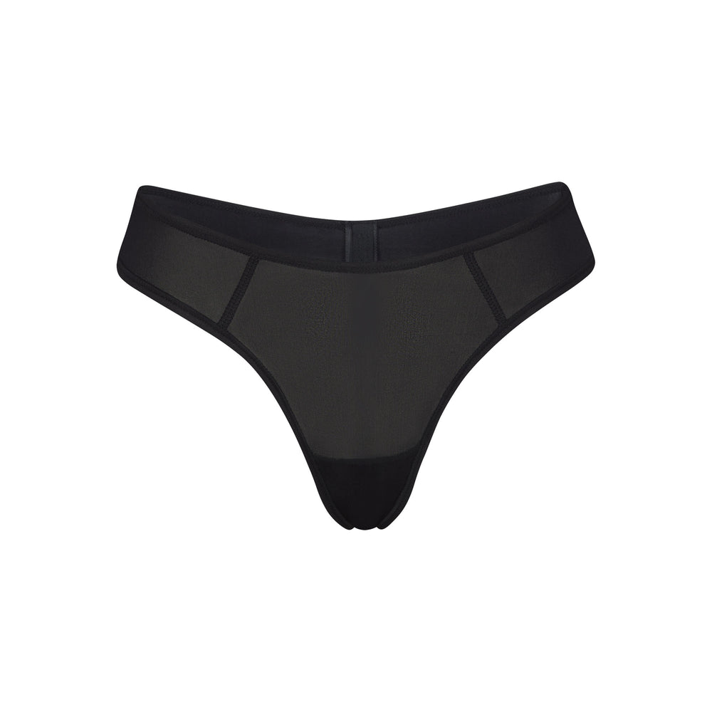 Skims JELLY SHEER SEAMED DIPPED Thong Čierne | AWNU-93467