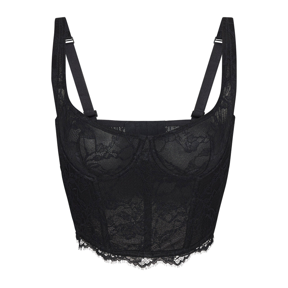Skims LACE Bustier Čierne | JHXZ-58763