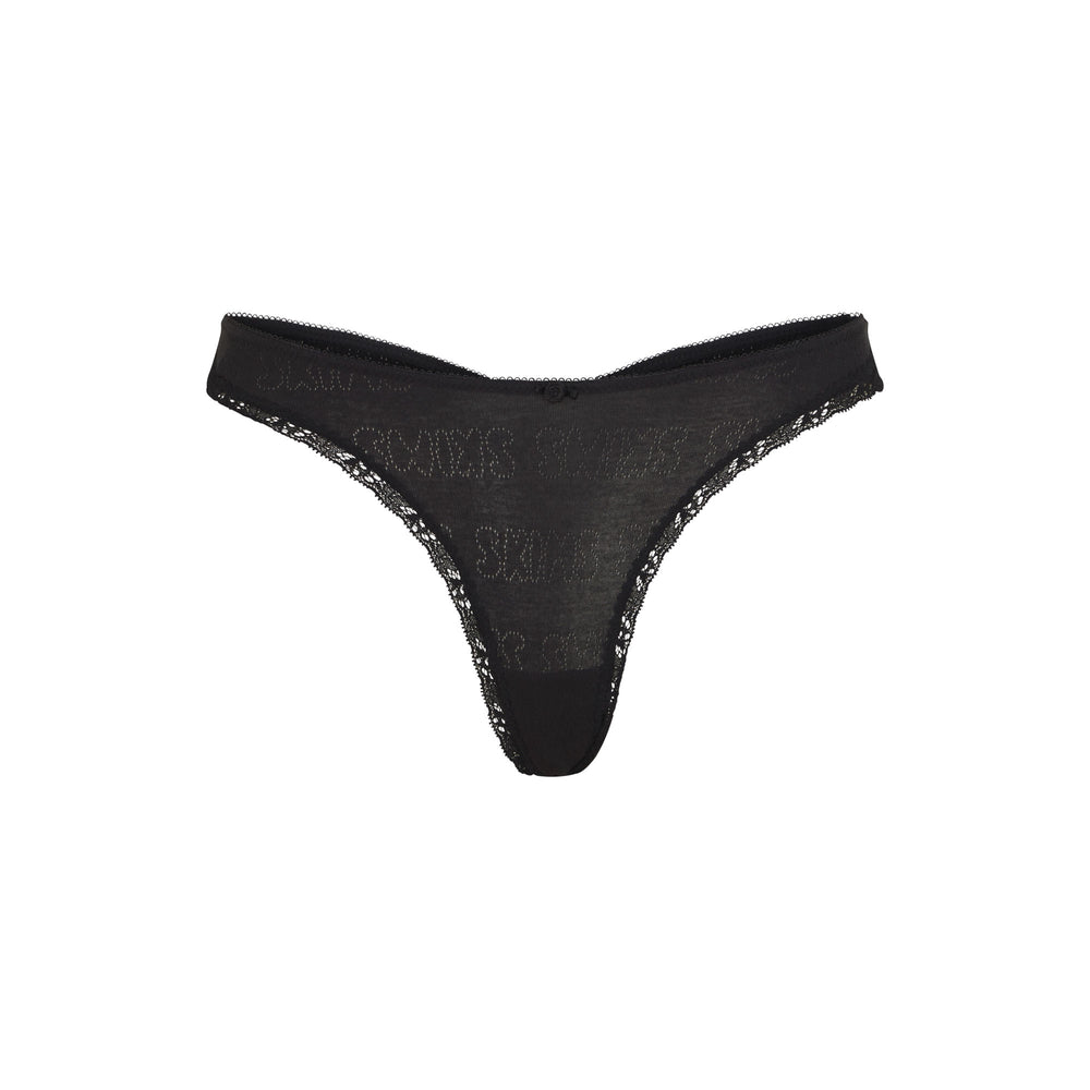 Skims LACE POINTELLE Thong Čierne | IUPG-32096