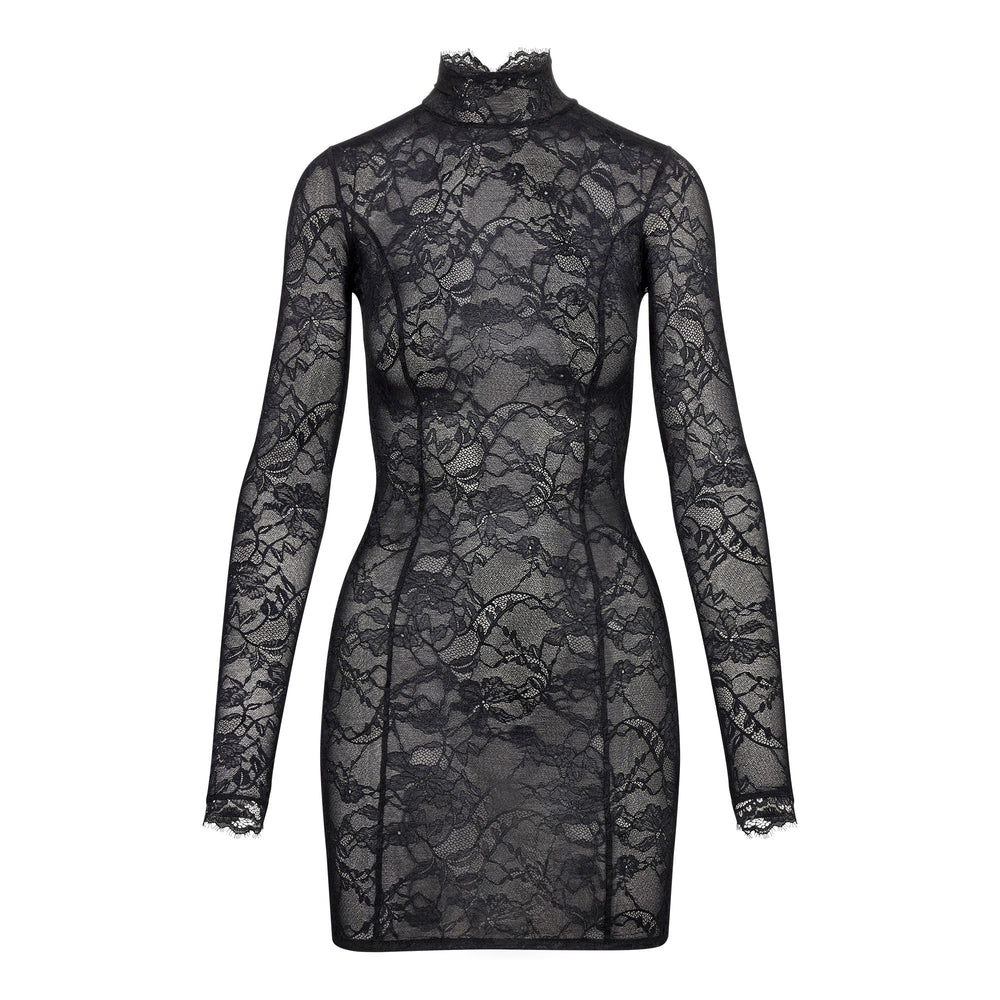 Skims LACE TURTLENECK Dress Čierne | VDTZ-67203
