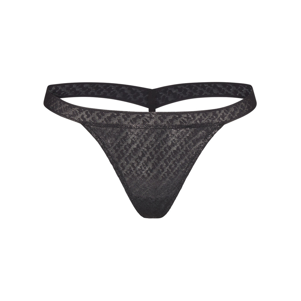 Skims LOGO MESH FOIL SKIMPY Thong Čierne | XBVD-23950