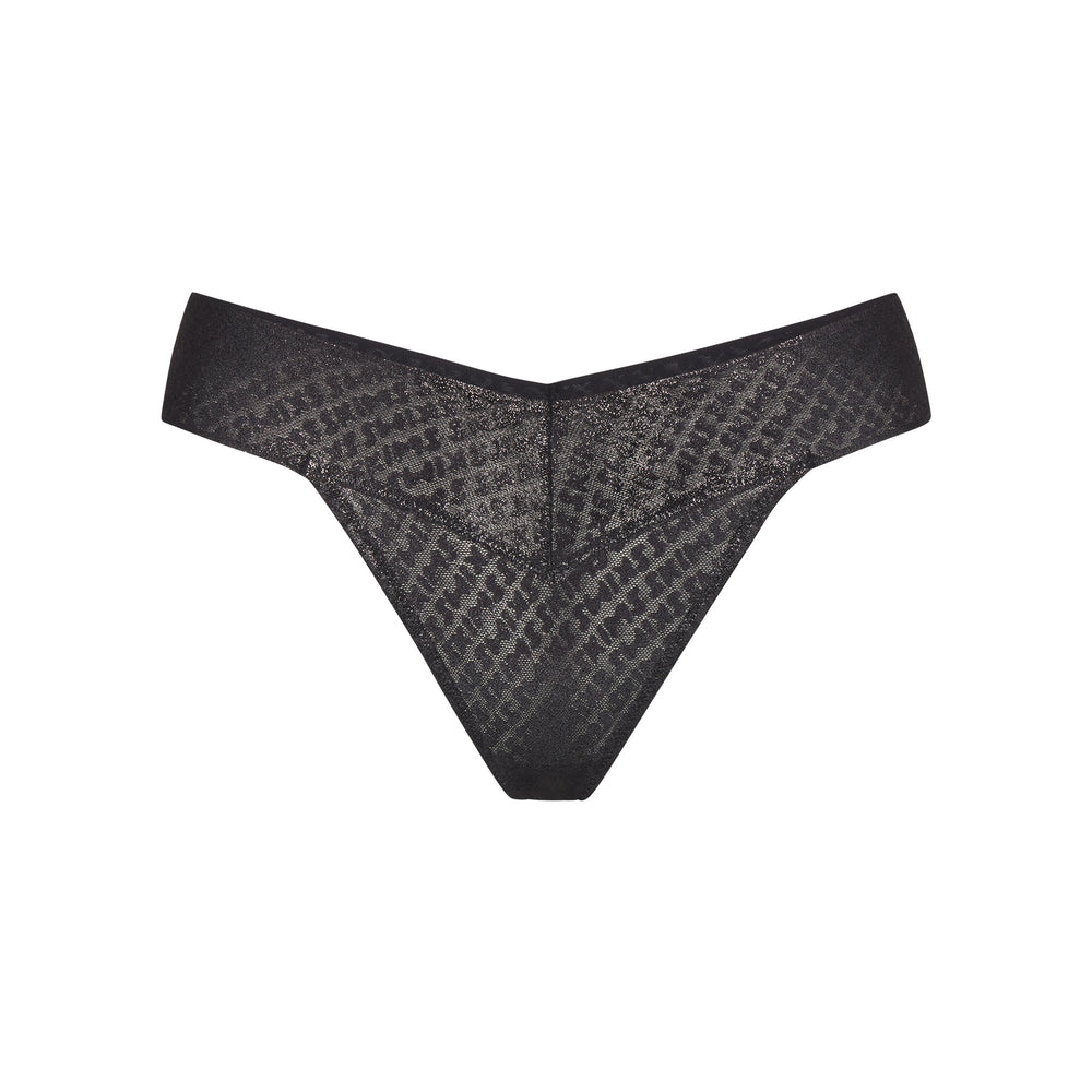Skims LOGO MESH FOIL Thong Čierne | YDVK-63519