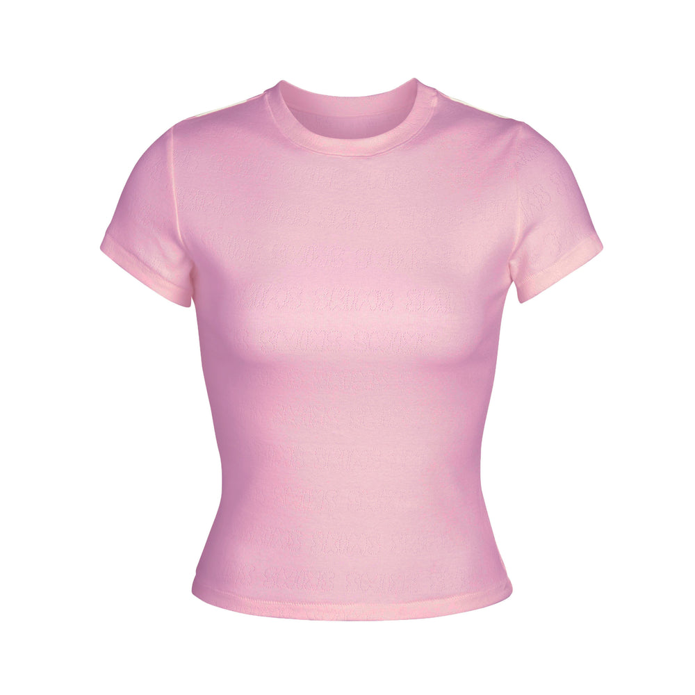 Skims LOGO POINTELLE T-shirt Ruzove | LDBZ-26917