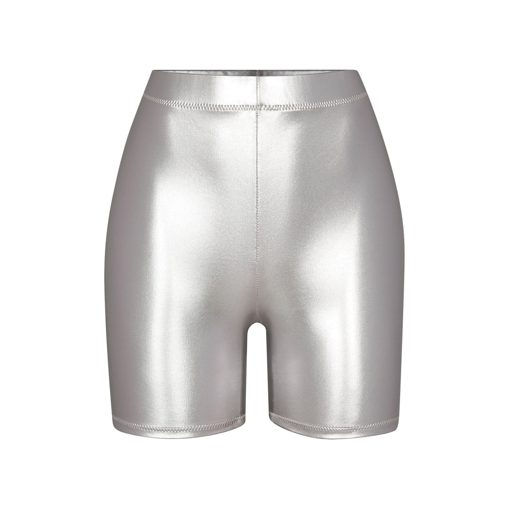 Skims METALLIC SWIM MID WAIST SHORT Cover Ups Siva | XZOK-14825