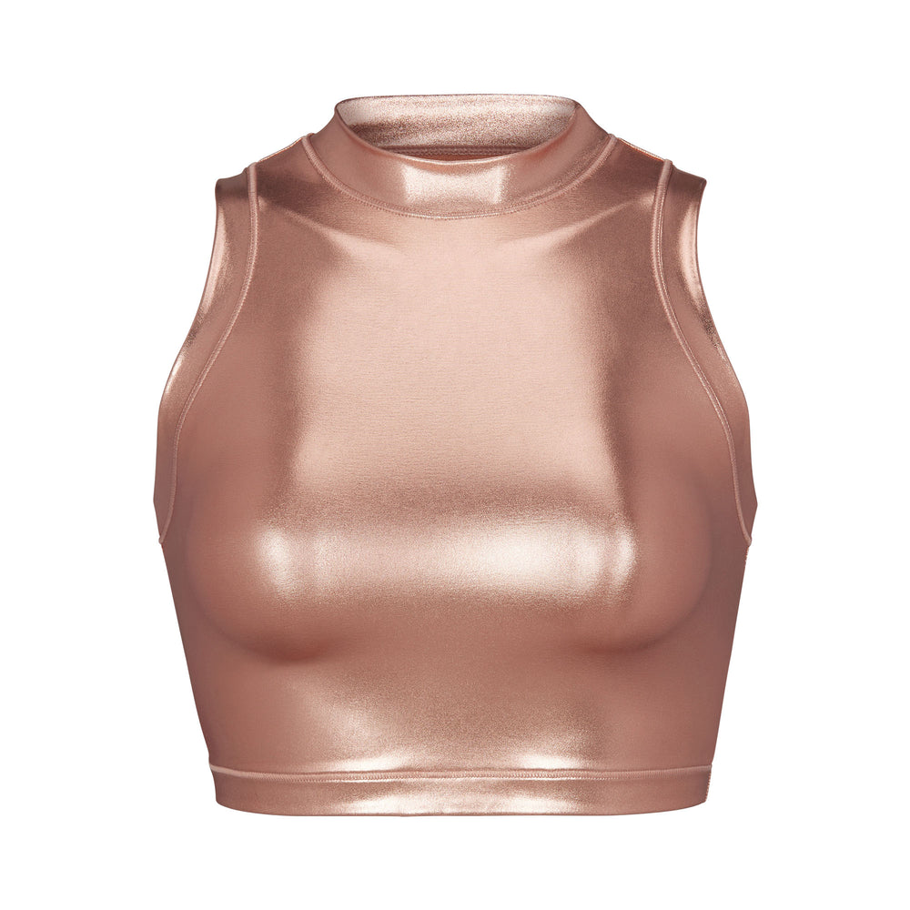 Skims METALLIC SWIM MOCK NECK TANK Two Pieces Ruzove Zlate | ZLDG-13859