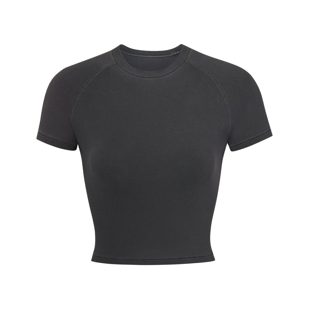 Skims NEW VINTAGE CROPPED RAGLAN T-shirt Siva | DHFO-72461