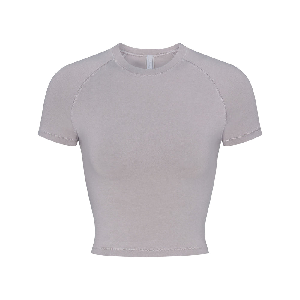 Skims NEW VINTAGE CROPPED RAGLAN T-shirt Strieborne | JLQV-78239