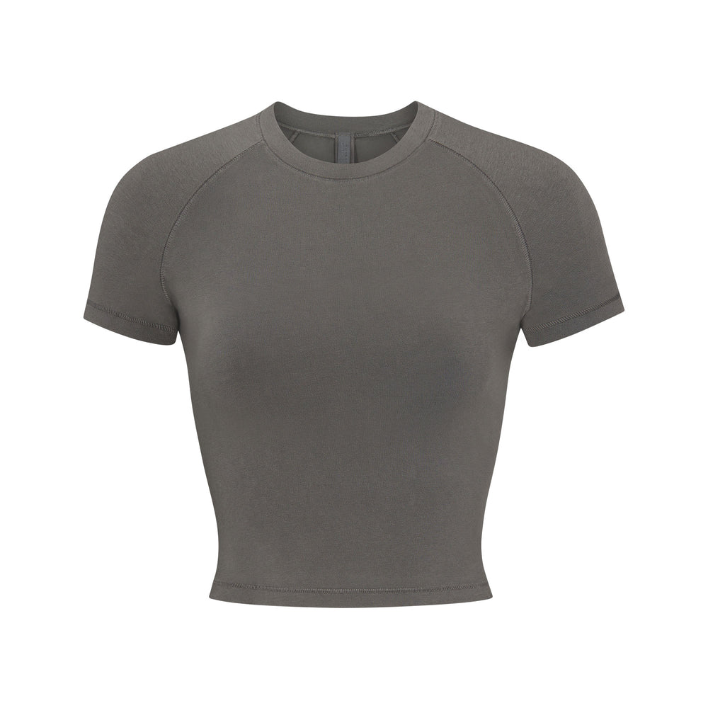Skims NEW VINTAGE CROPPED RAGLAN T-shirt Tmavo Siva | XFGN-97426