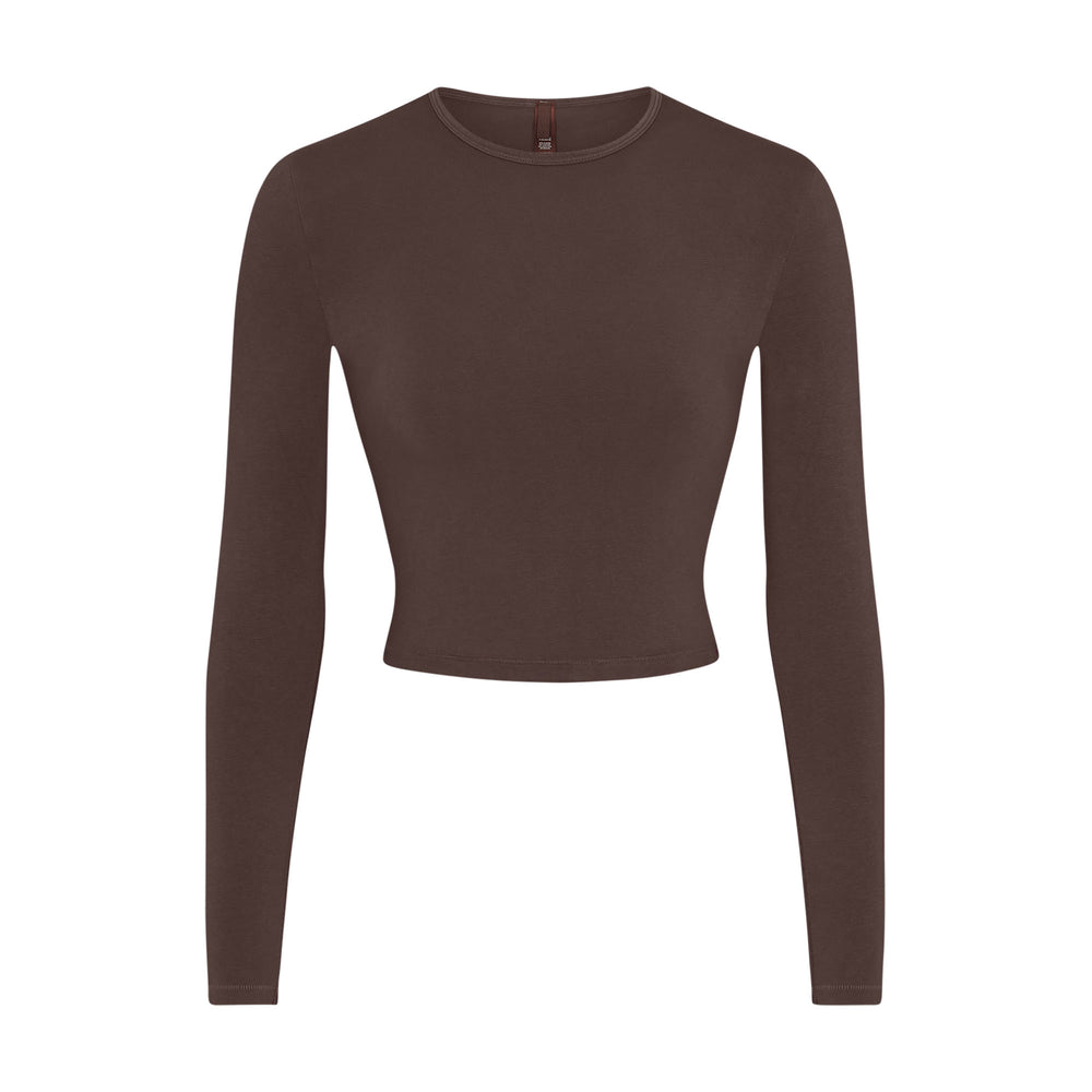 Skims NEW VINTAGE LONG SLEEVE T-shirt Čokoláda | XTRP-51869