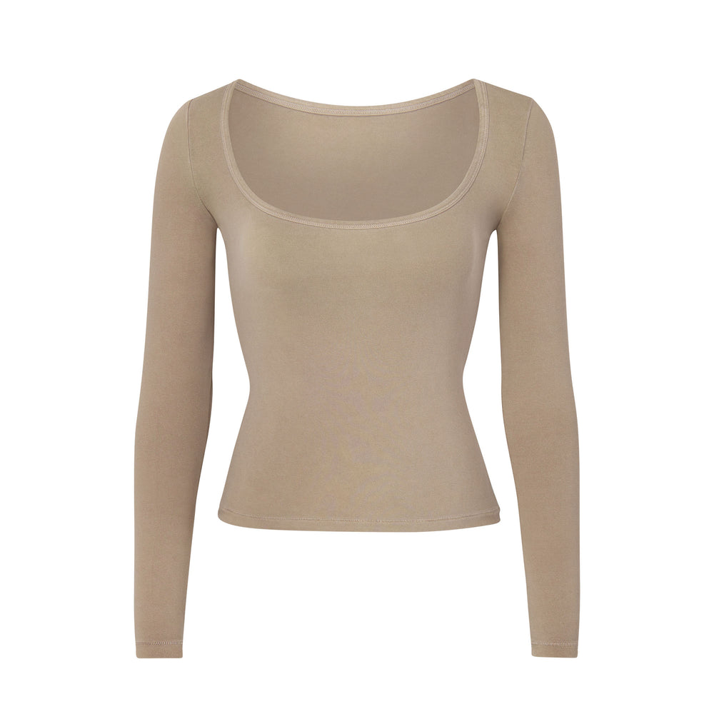 Skims NEW VINTAGE SCOOP LONG SLEEVE T-shirt Marhule | WOJE-01837