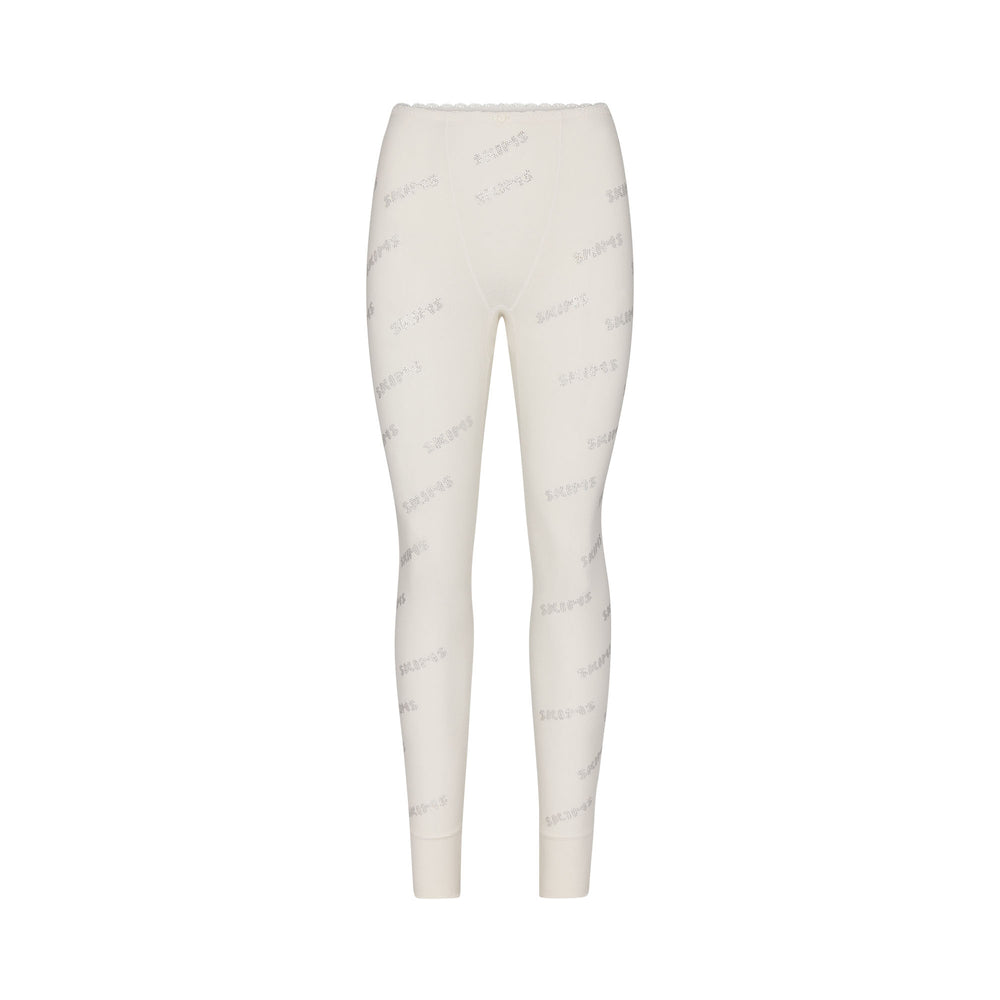 Skims RHINESTONE LOGO POINTELLE Leginy Biele | VJZH-47381