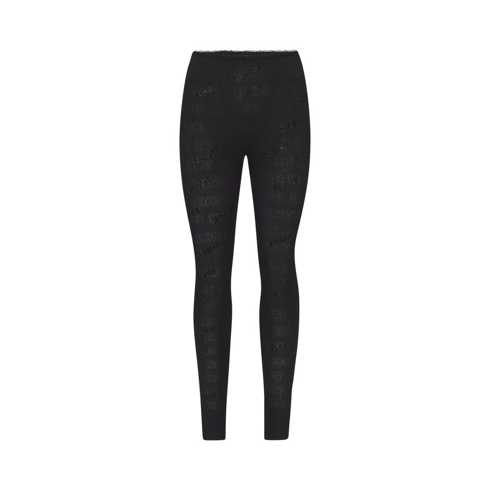 Skims RHINESTONE LOGO POINTELL Leginy Čierne | YPIV-08215