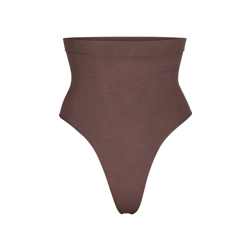 Skims SCULPTING MID WAIST Thong Čokoláda | FCOI-42786