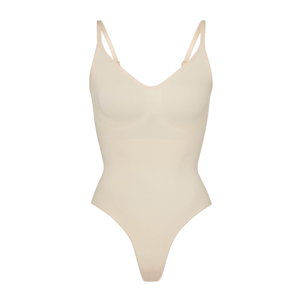 Skims SCULPTING THONG Bodysuit Hnede | VGKM-95320