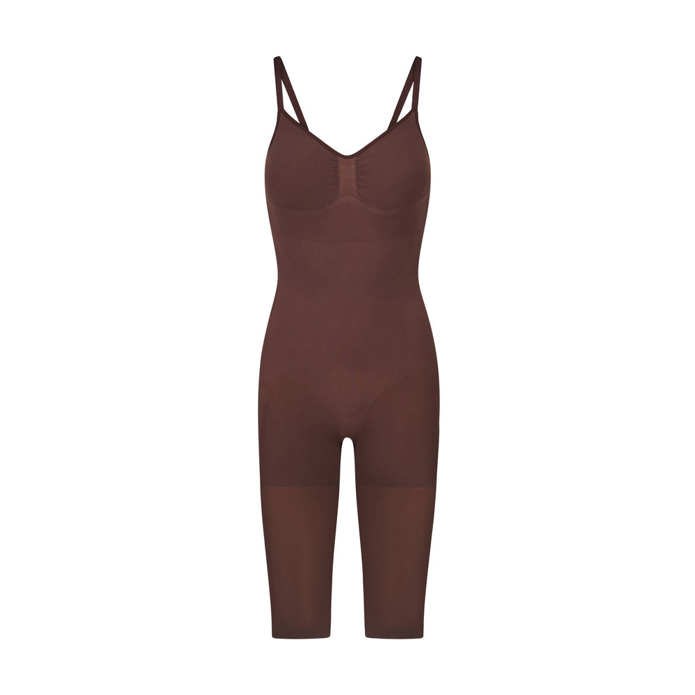 Skims SEAMLESS SCULPT WITH HOSIERY LEG Low Back Bodysuit Čokoláda | GICO-25369