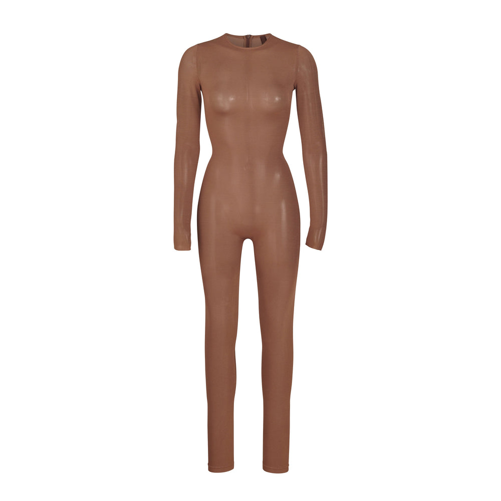 Skims SHEER SCULPT CATSUIT Bodysuit Hnede | ZJQU-14206