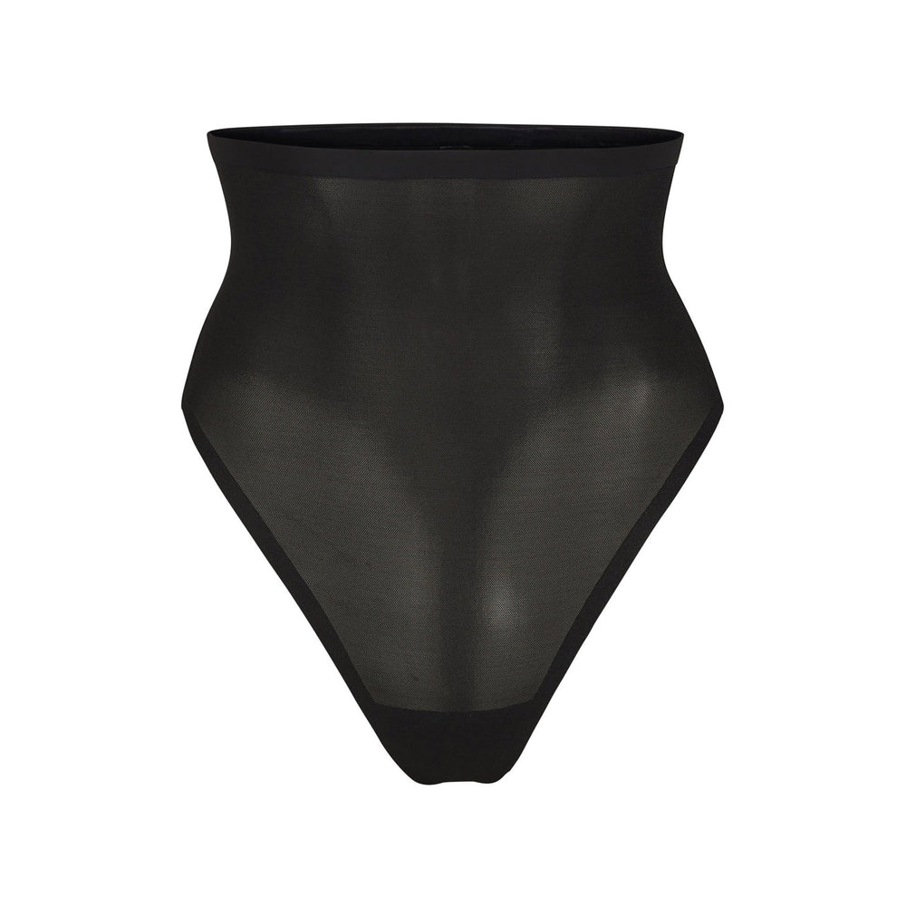 Skims SHEER SCULPT HIGH WAIST Thong Čierne | QKMJ-61297