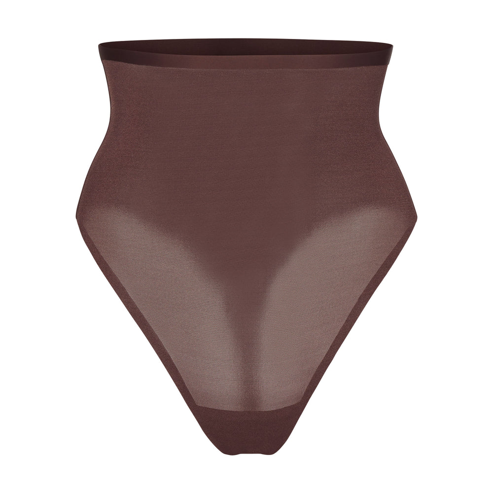 Skims SHEER SCULPT HIGH WAIST Thong Čokoláda | TXEA-14692