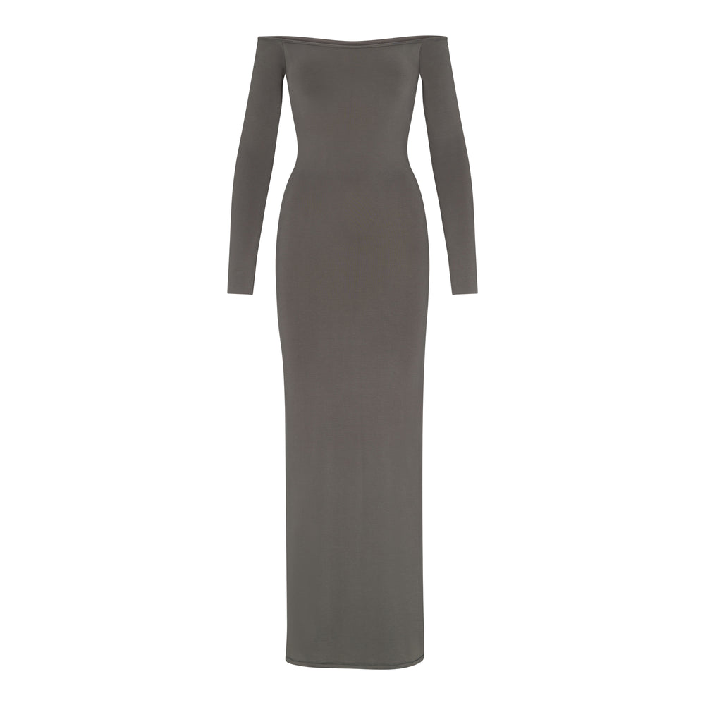 Skims SMOOTH LOUNGE OFF THE SHOULDER Dress Tmavo Siva | XJOA-27580