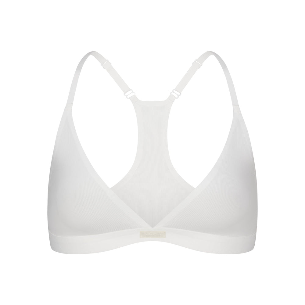 Skims SMOOTH RIB RACERBACK TRIANGLE Bralette Biele | JXBS-17839