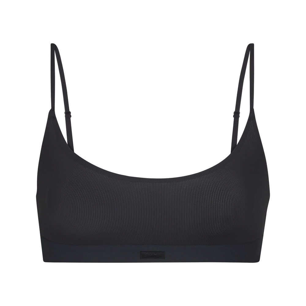 Skims SMOOTH RIB SCOOP NECK Bralette Čierne | PODT-86347