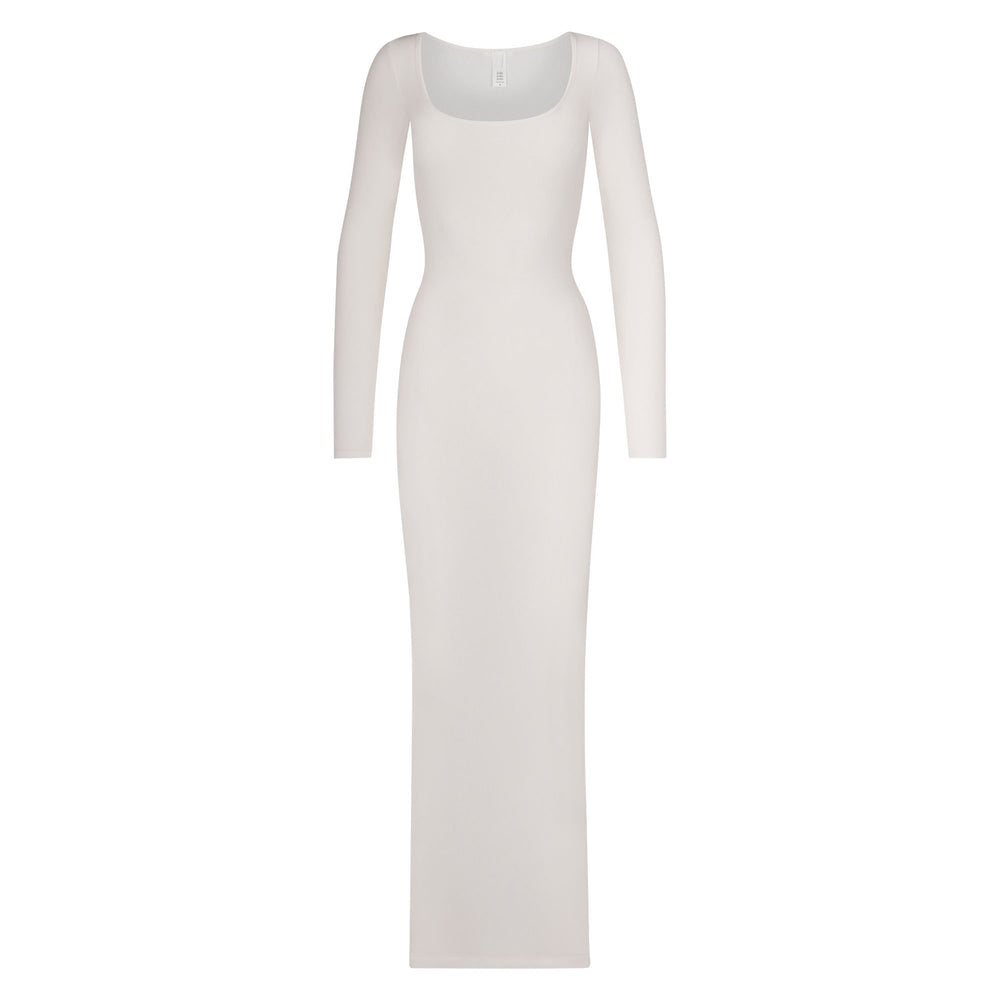 Skims SOFT LOUNGE LONG SLEEVE Dress Biele | QOPR-85243