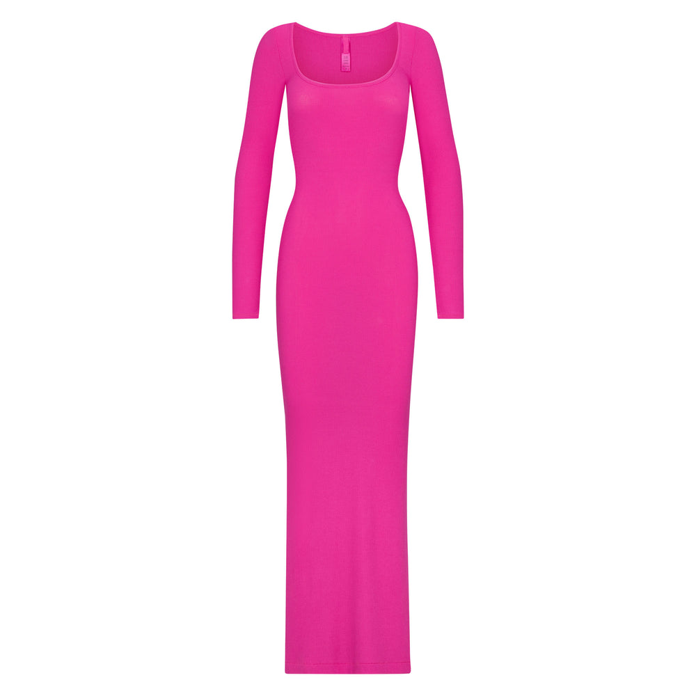 Skims SOFT LOUNGE LONG SLEEVE Dress Ruzove | ZIXY-84623