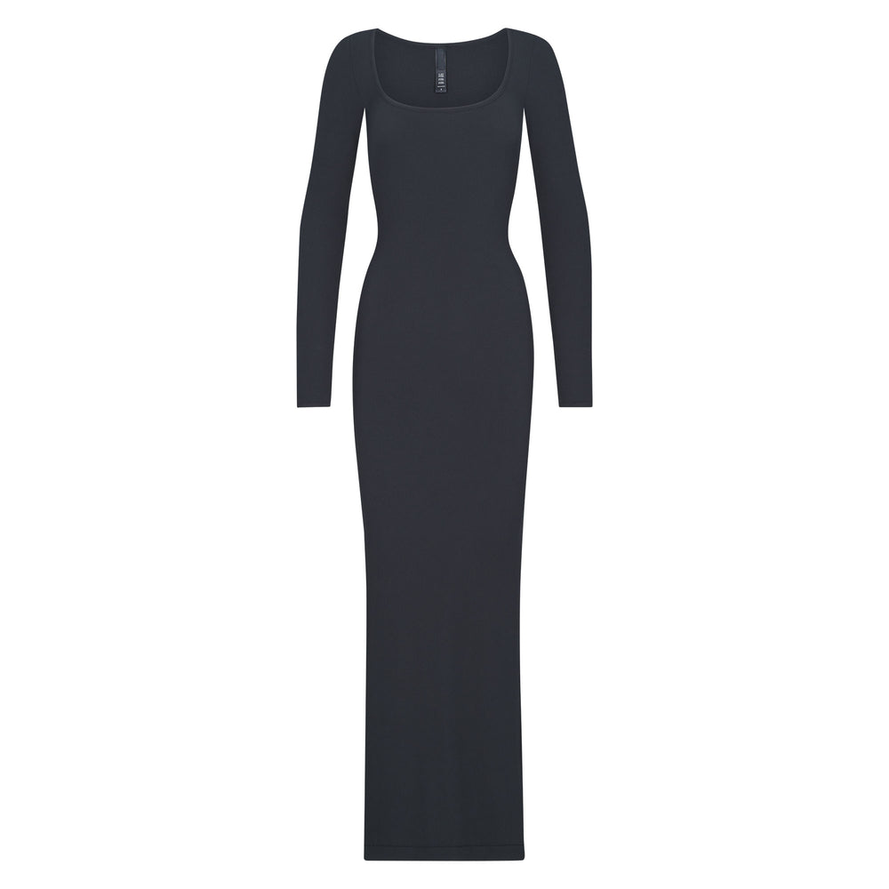 Skims SOFT LOUNGE LONG SLEEVE Dress Tmavo Siva | WTXH-59840