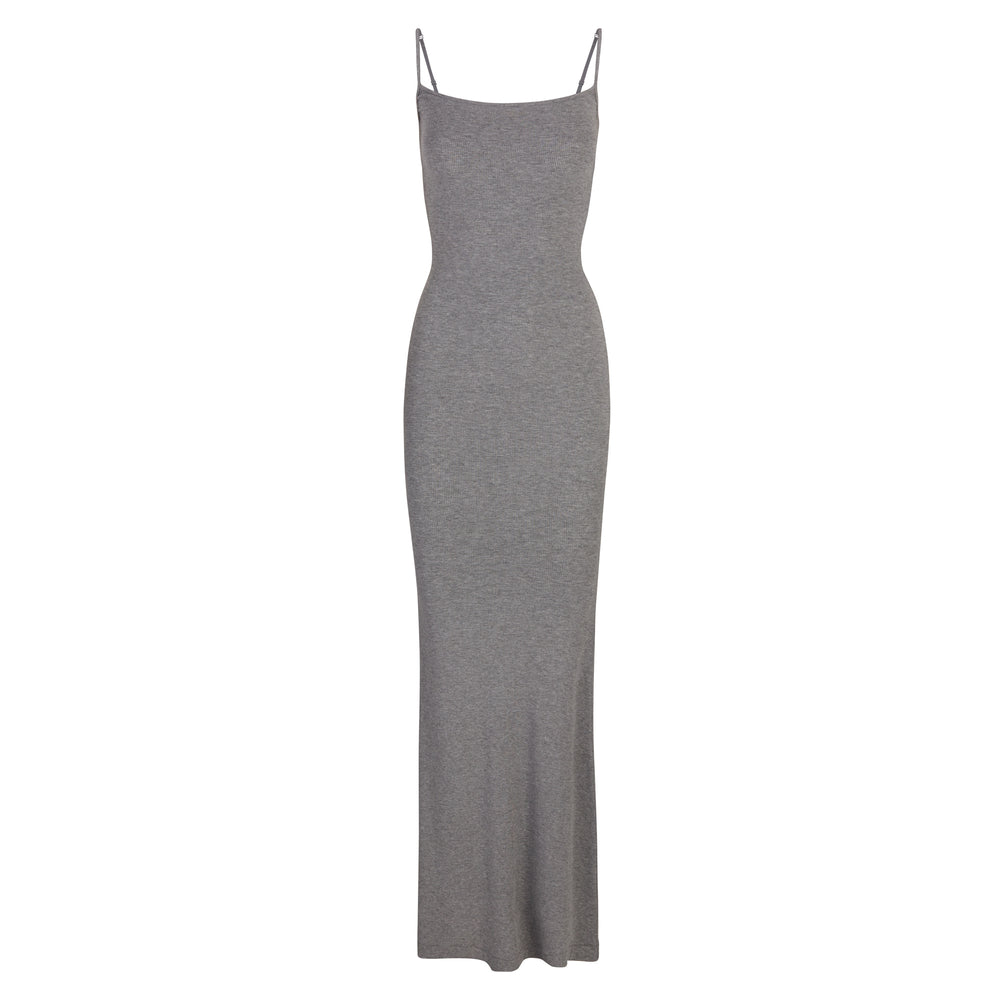 Skims SOFT LOUNGE LONG SLIP Dress Siva | NTWA-98215