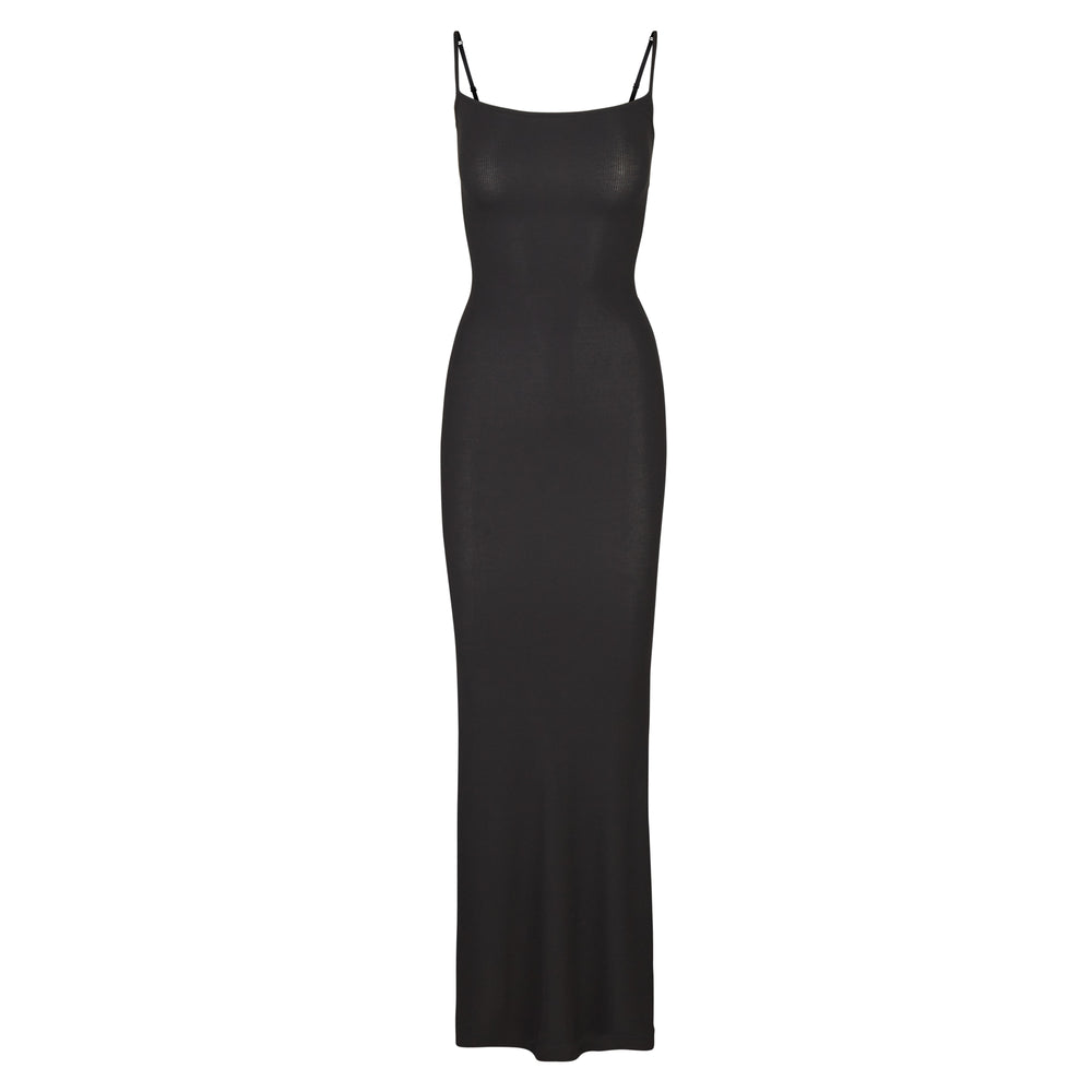 Skims SOFT LOUNGE LONG SLIP Dress Čierne | XGNF-13802