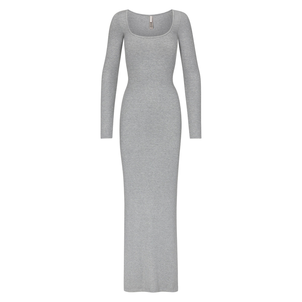 Skims SOFT LOUNGE SHIMMER LONG SLEEVE Dress Siva | NAMU-41063