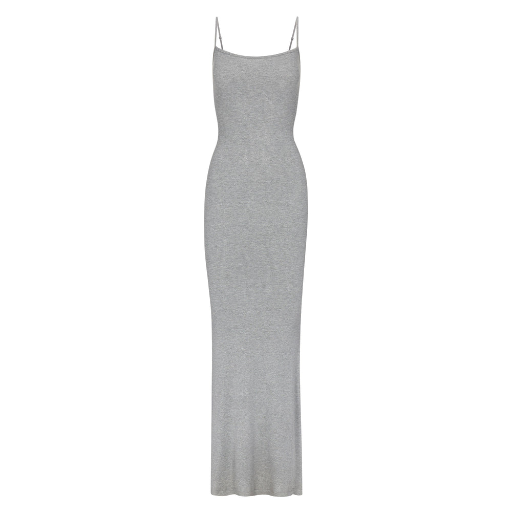 Skims SOFT LOUNGE SHIMMER LONG SLIP Dress Siva | YQJU-85270