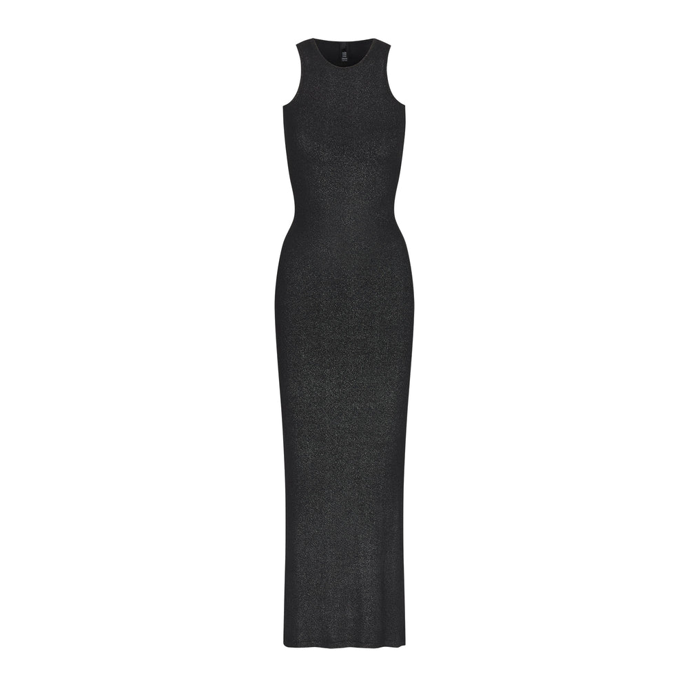 Skims SOFT LOUNGE SHIMMER RACERBACK Dress Čierne | AWXG-31297