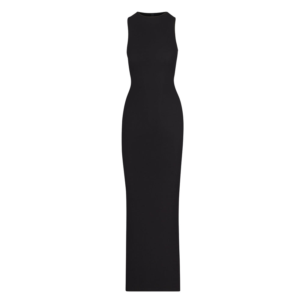 Skims SOFT LOUNGE SLEEVELESS LONG Dress Čierne | PGON-30627