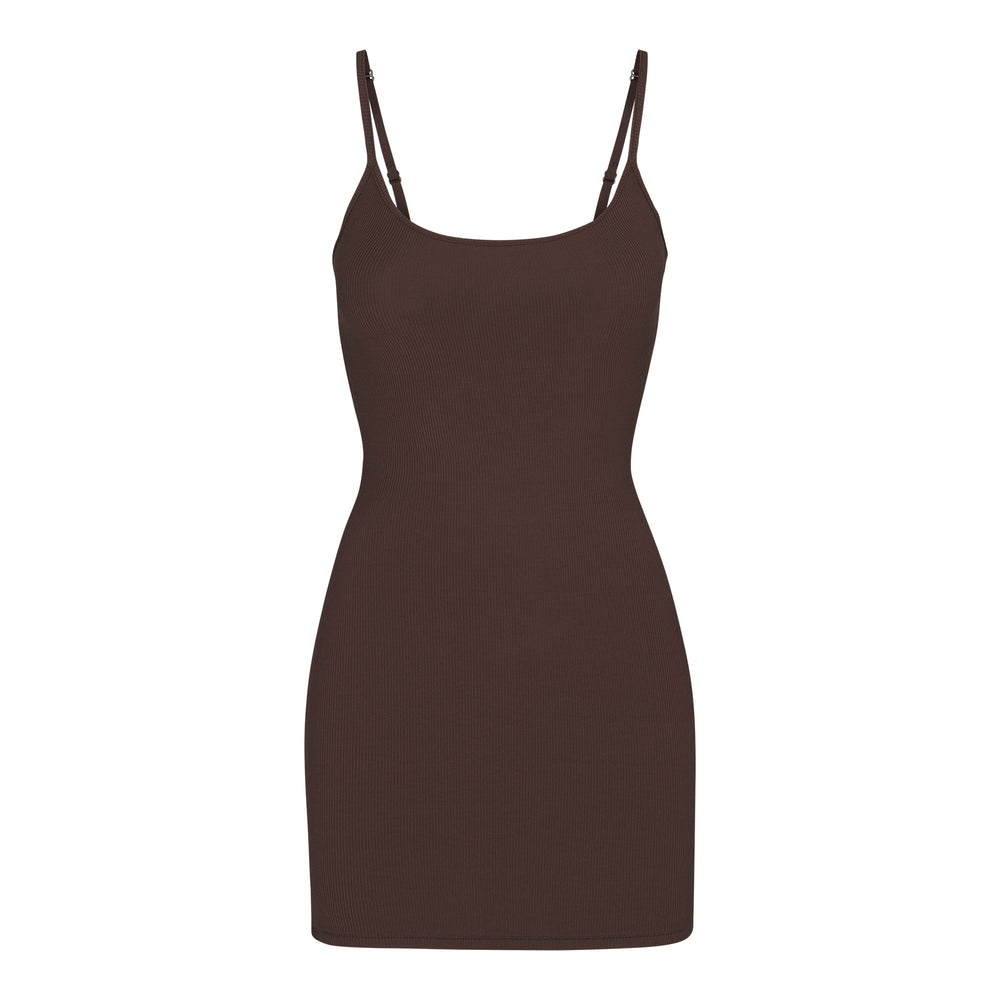 Skims SOFT LOUNGE SLIP Dress Čokoláda | HOPY-45209