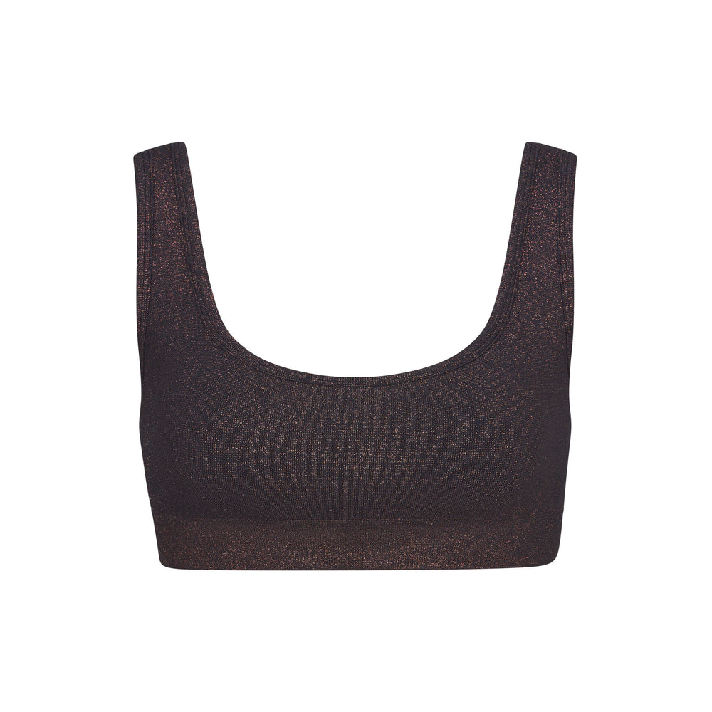 Skims SOFT SMOOTHING SHINE SCOOP NECK Bralette Čierne | GDLO-04156