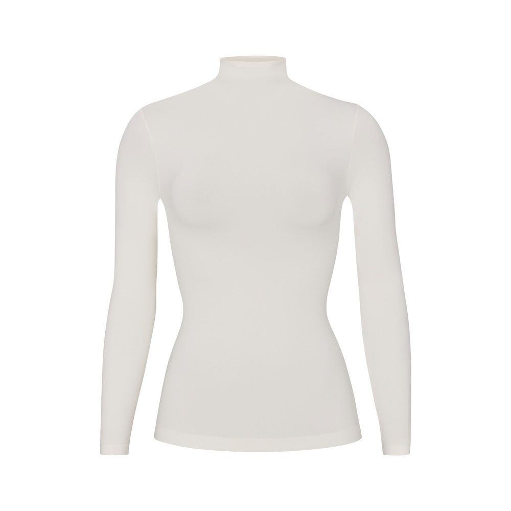 Skims SOFT SMOOTHING TURTLENECK TOP T-shirt Biele | RNWE-36215