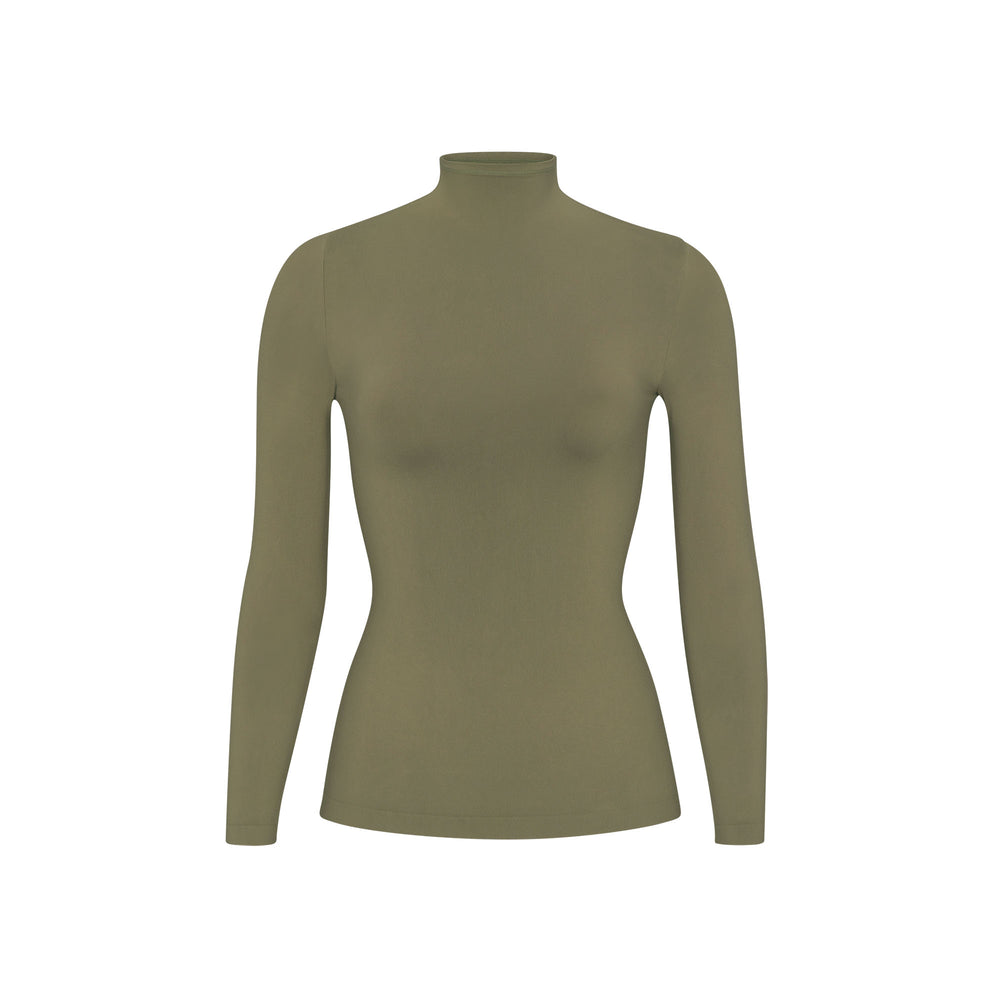 Skims SOFT SMOOTHING TURTLENECK TOP T-shirt Zelene | WLBV-47328