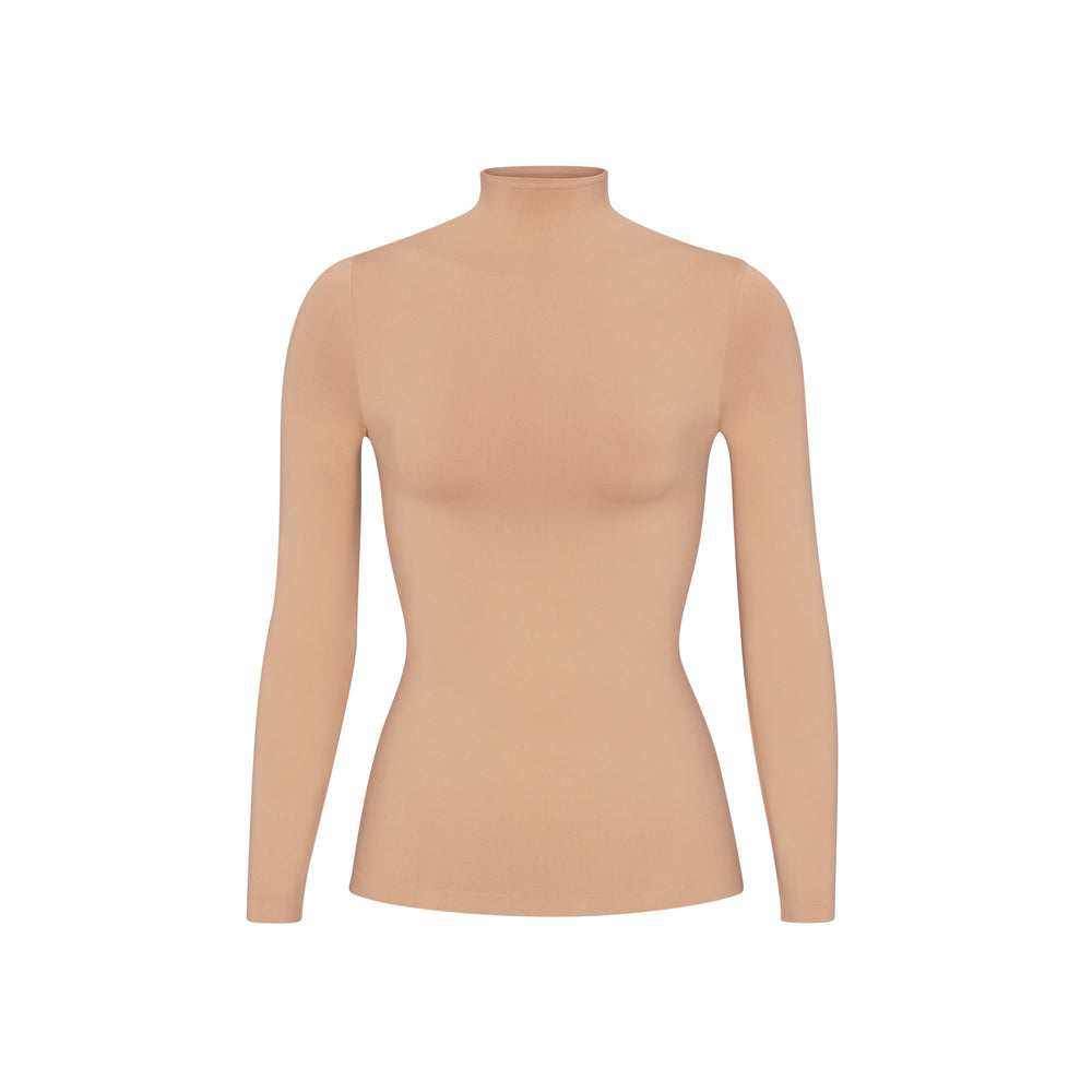 Skims SOFT SMOOTHING TURTLENECK TOP T-shirt Béžové | WPYI-62978