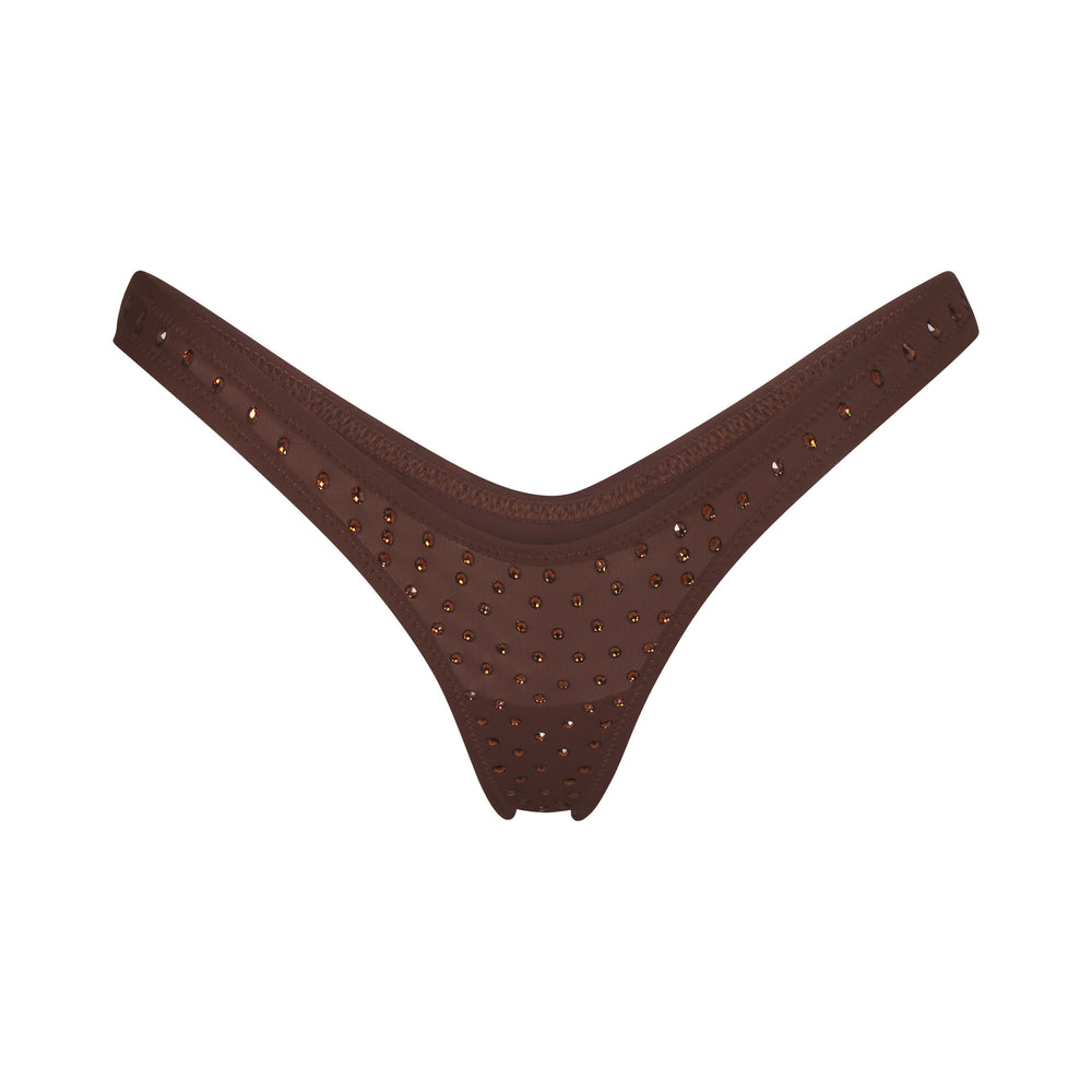 Skims SPARKLE JERSEY MINI Thong Čokoláda | HGXR-56293
