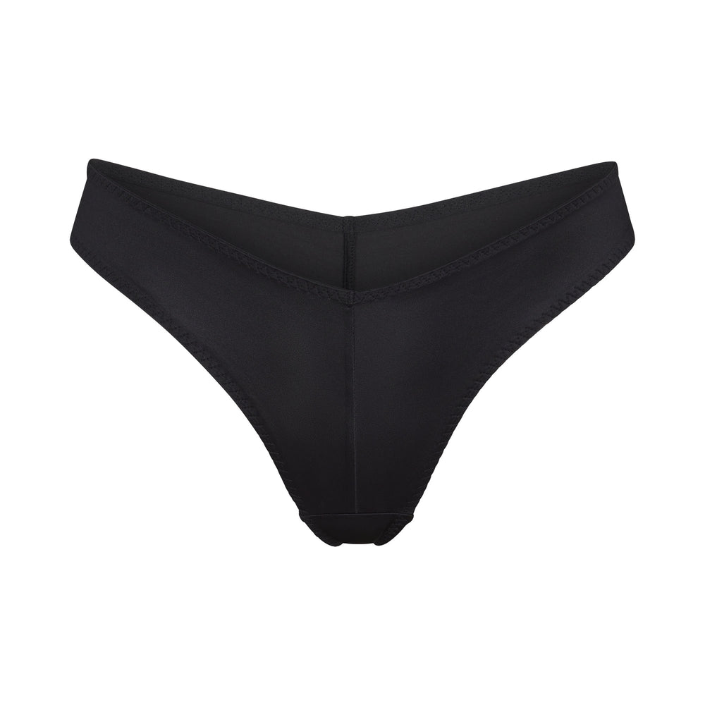Skims STRETCH SATIN CHEEKY Tanga Čierne | PGFI-47186