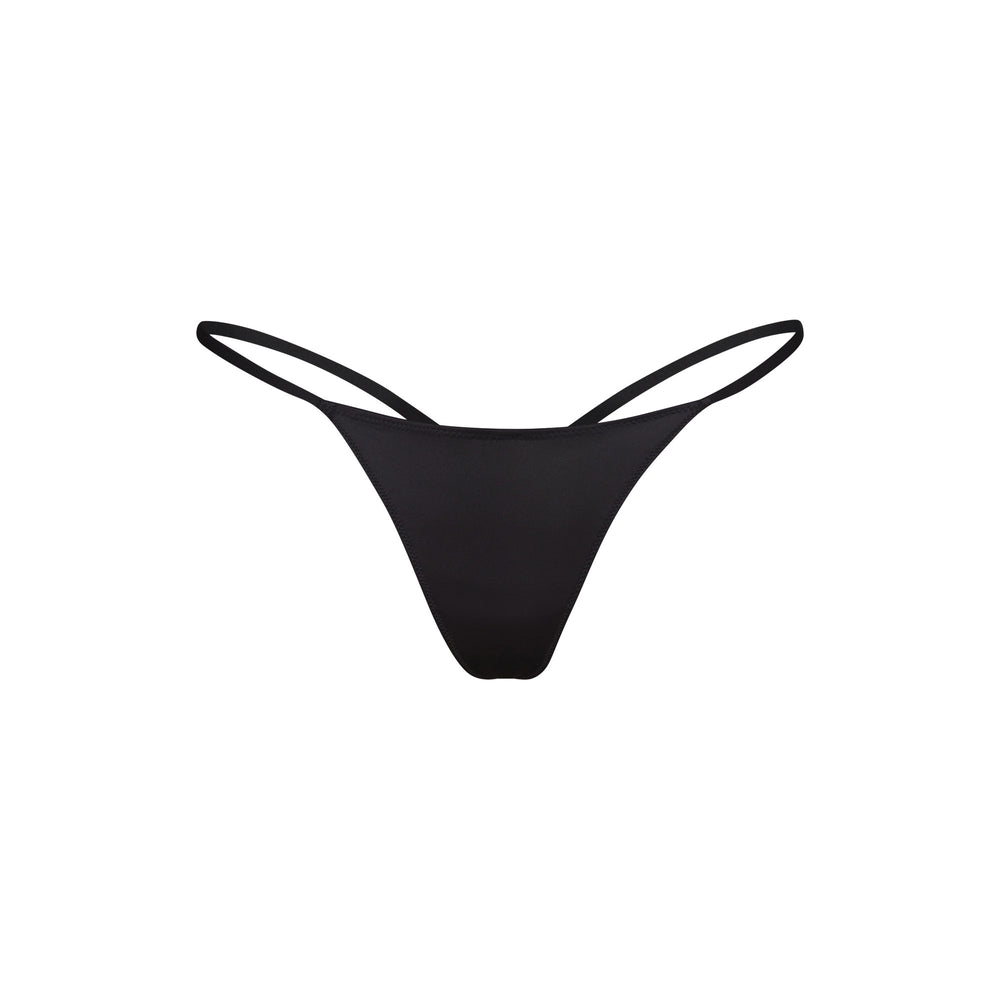 Skims STRETCH SATIN DIP Thong Čierne | ZCWE-28971