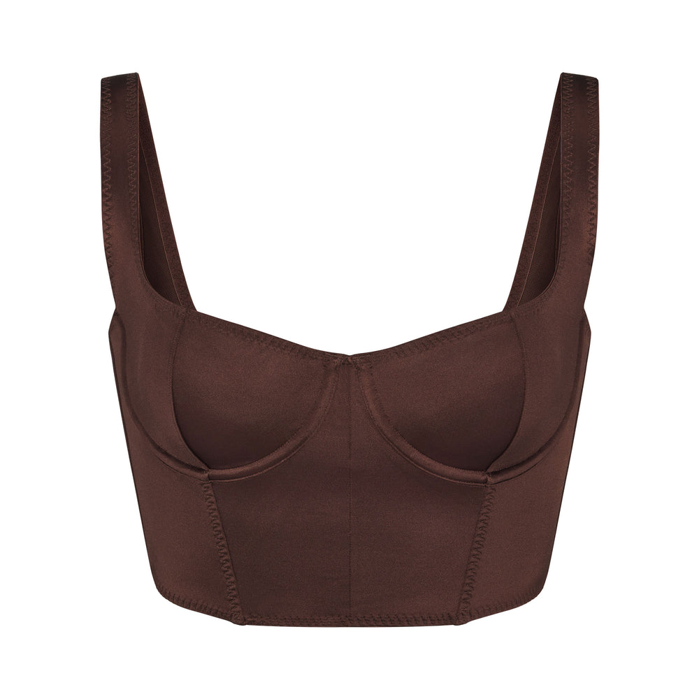 Skims STRETCH SATIN Korzet Čokoláda | AHSC-03156