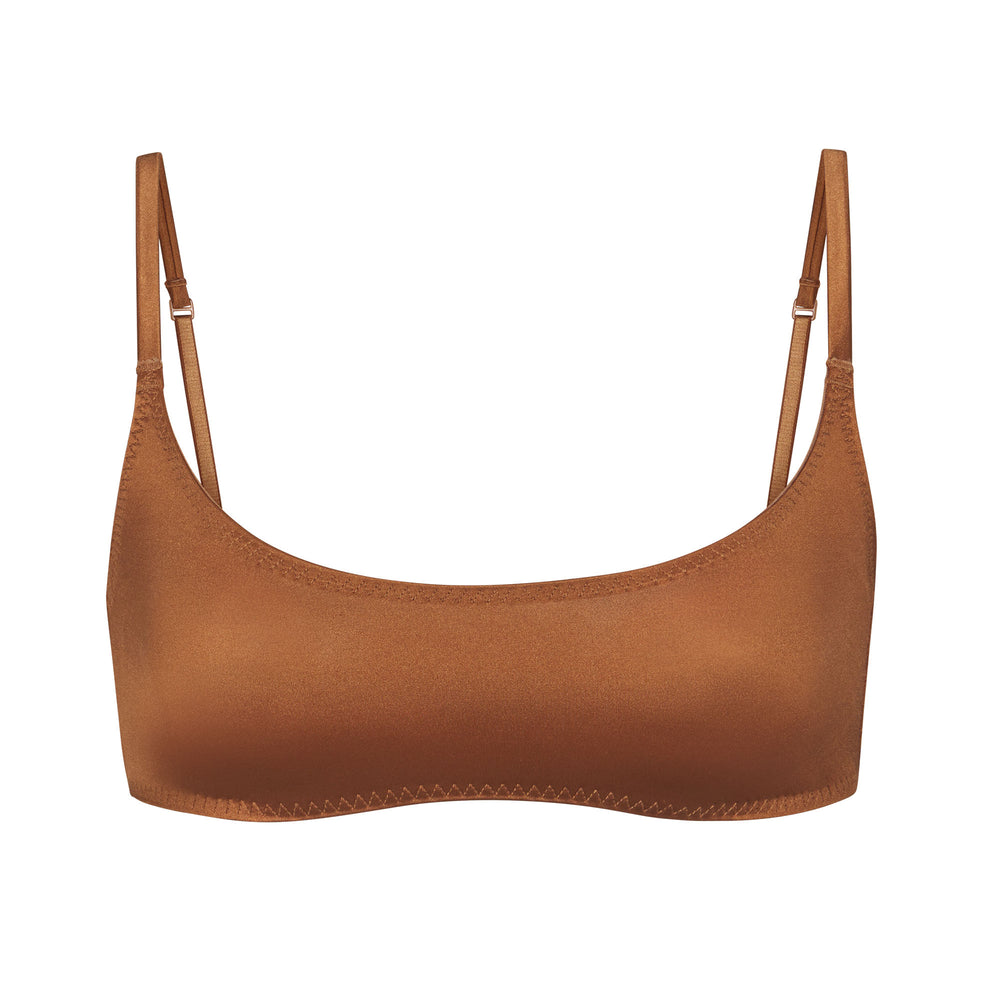 Skims STRETCH SATIN SCOOP NECK Bralette Marhule | QFRO-48291