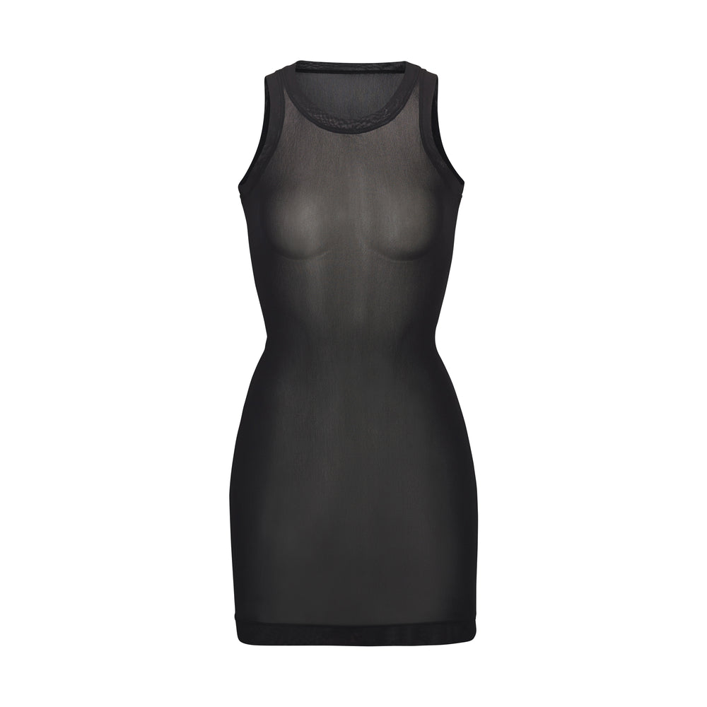 Skims SUMMER MESH HIGH NECK TANK Dress Čierne | ADZE-73425