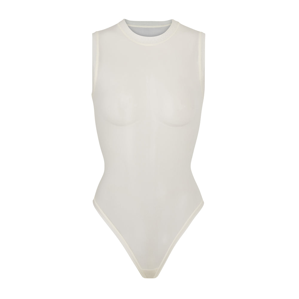 Skims SUMMER MESH Mock Neck Bodysuit Biele | UIJF-19045