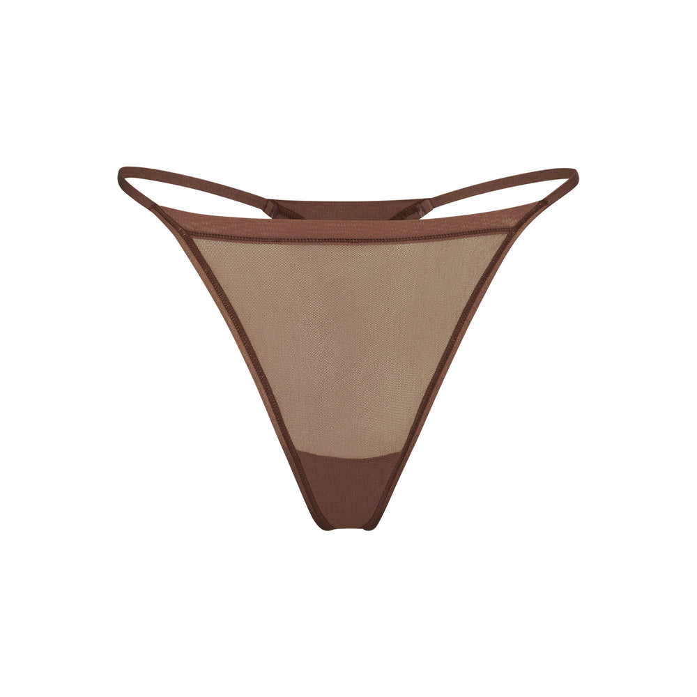 Skims SUMMER MESH STRING Thong Čokoláda | ZWJU-12673