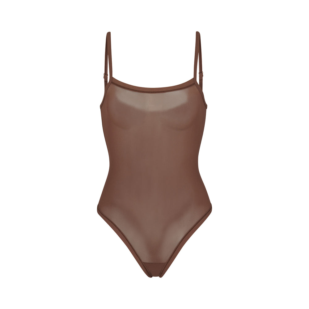 Skims SUMMER MESH Strappy Bodysuit Hnede | GWAS-28017