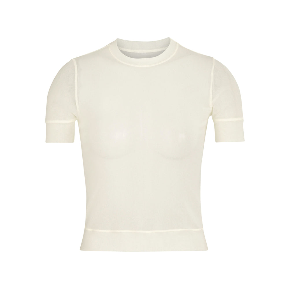 Skims SUMMER MESH T-shirt Biele | RUOL-82159