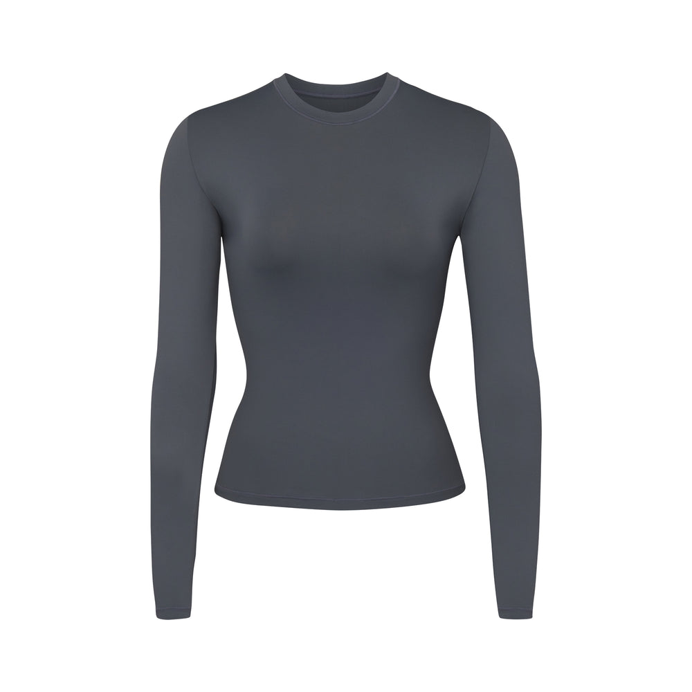 Skims SWIM LONG SLEEVE SHIRT Cover Ups Tmavo Siva | CGSM-56217